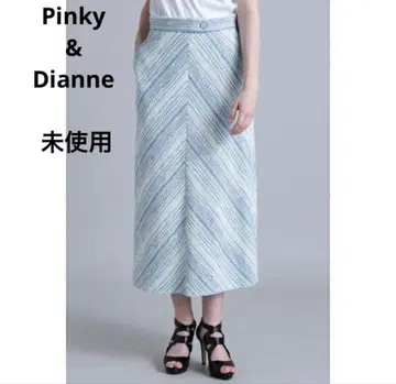 미사용 Pinky&Dianne 트위드 플레어 롱 스커트 멀티 컬러 M