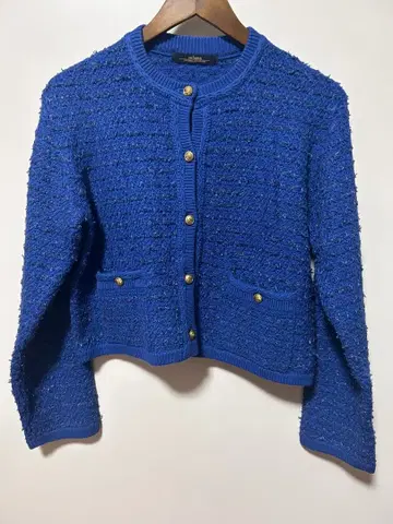 relume 여성용 버튼 니트 가디건 파랑