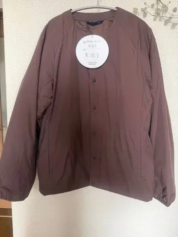 새상품 나일론 충전솜 노카라 자켓 브라운 M