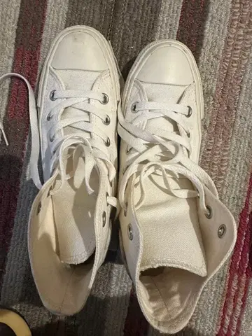 CONVERSE 화이트 하이컷 스니커즈 23cm