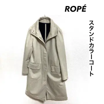 ROP 스탠드 카라 코트 베이지
