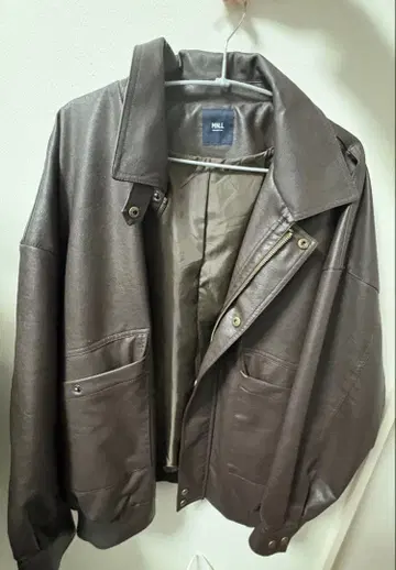 브라운 가죽풍 자켓