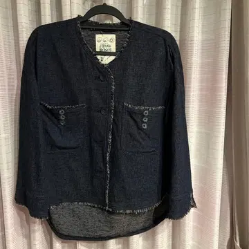 센소유니코 io com io 다크 데님 프린지 자켓