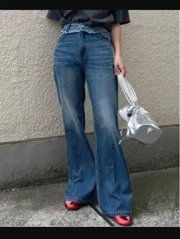 Ameri CENTER PRESS SLIT DENIM 데님 아메리