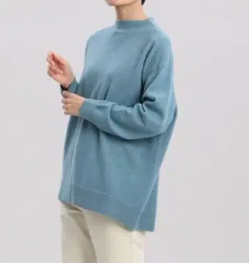 새상품급 잇츠 인터내셔널 캐시미어 100% 모크넥 니트