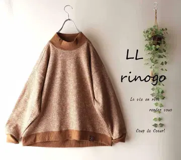 새상품 할인 LL 카멜*트위드 속기모 니트 맨투맨 상의 빅 사이즈