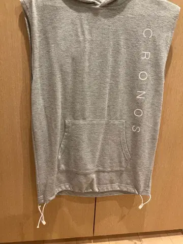 CRONOS 후드 부착 탱크탑 후드 S 그레이 라메