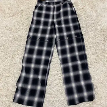 엑스걸 캐주얼 팬츠 옴브레 체크 스트레이트