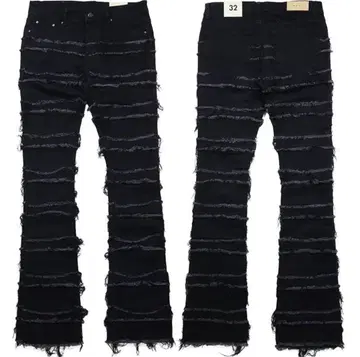 mnml 플레어 데미지 데님