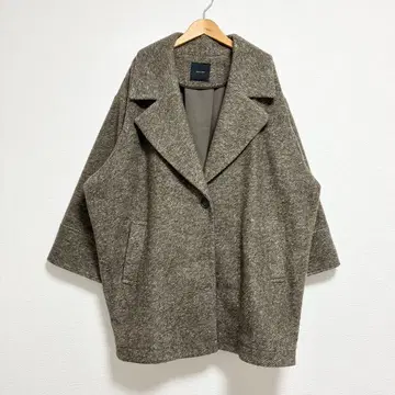 스픽 앤 스팬 W 슬리버 헤링본 미들 코트 브라운 38