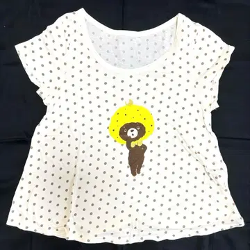 franchelippee 프랑슈리페 T셔츠 화이트 브라운 도트 유즈곰