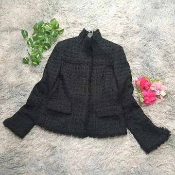 컨디션 최상 [ ANAYI ] 노카라 자켓 (36) 포멀 프린지 블랙