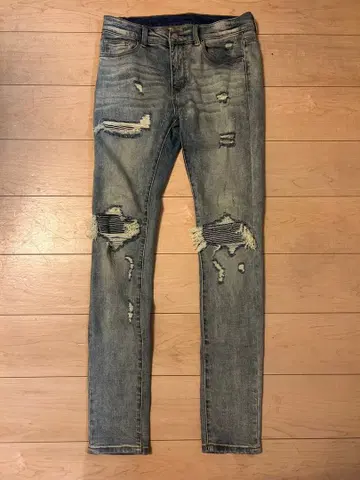 mnml 데미지 가공 데님 32