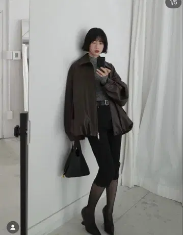 clane 벌룬 자켓 브라운 M