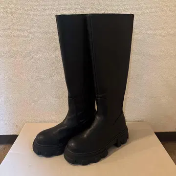 JEANASIS 러그 솔 백 지퍼 롱 부츠