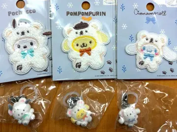 산리오 와펜 메지루시 액세서리 포근포근 스노우