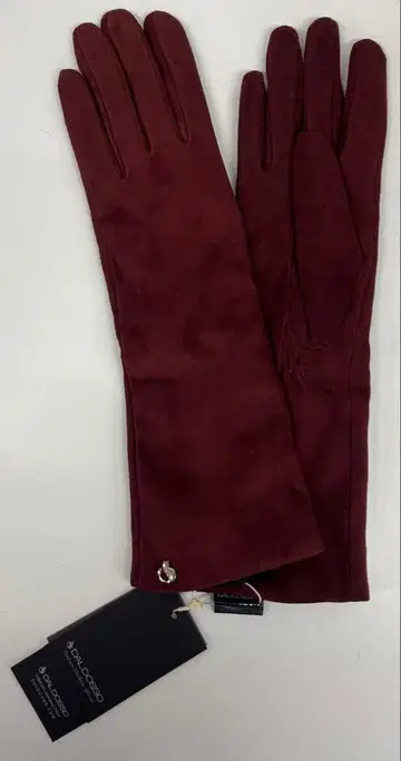 스웨이드 롱 그로브 보르도 DAL DOSSO 가죽 장갑 6.5