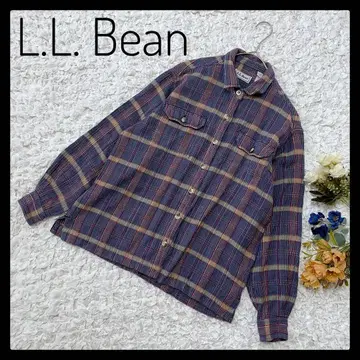 새상품급 L.L. Bean 80s 인도산 체크 셔츠 헤링본