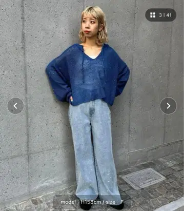 차오패닉 시스루 니트탑