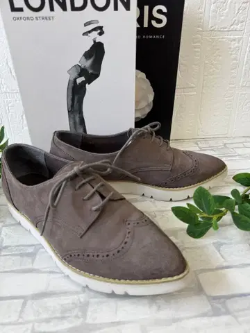 다이애나 레이스업 슈즈 스웨이드 레어 디자인 윙팁