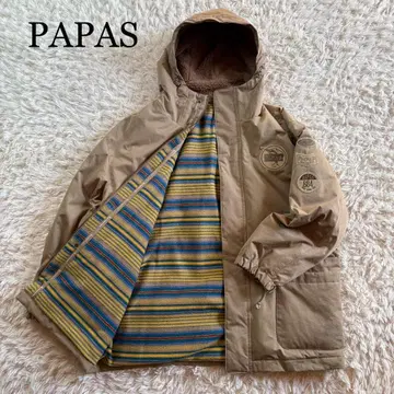 새상품급 PAPAS 캐버리 트윌 다운 블루종 베이지 LL 일본제