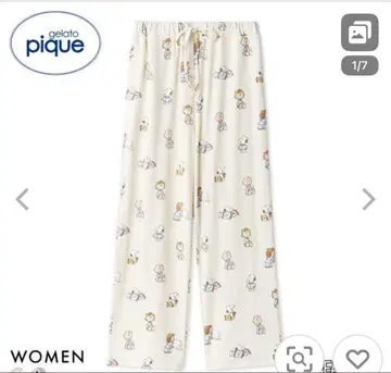 PEANUTS 오리지널 아트 올 패턴 롱 팬츠