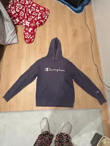 Champion 다크 퍼플 후드티