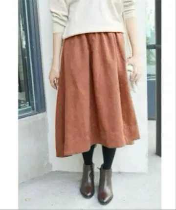 슬로브 이에나 slobe iena 오렌지 플레어 스커트