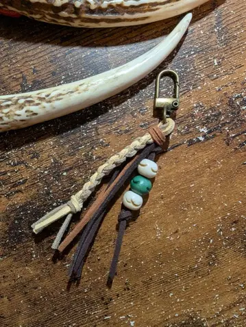 핸드메이드 가죽 뜨개질 키링