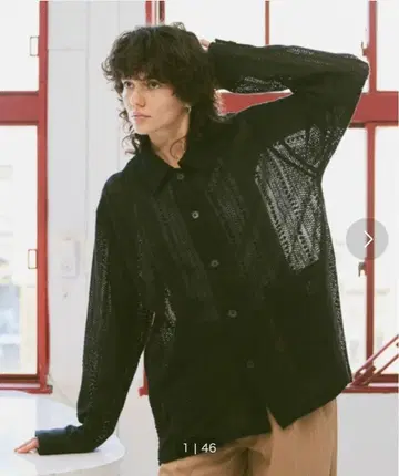 soerte Loose lace sheer shirt 사이즈 2