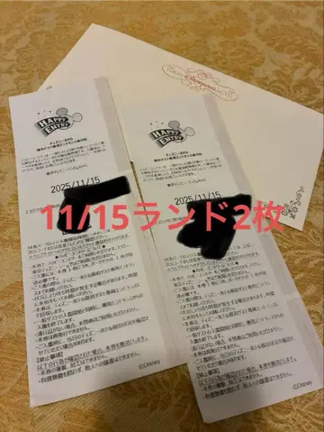 해피 응모 랜드 11/15 디즈니 2매