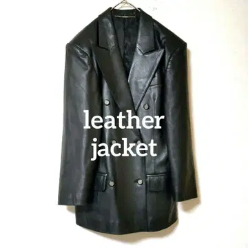 vintage 천연 가죽 가죽 더블 브레스트 자켓 가죽 테일러드 자켓