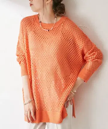 Discoat 메쉬 루즈 니트 풀오버