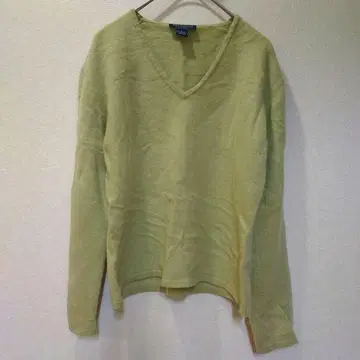 ANN TAYLOR 캐시미어 V넥 스웨터 [ L ] 연한 그린 따뜻한