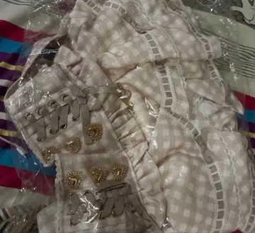 리즈리사 사다리 리본 체크 티어드 치마바지 핑크 정품