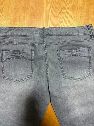 갭 gap 스키니 스트레치 데님 그레이 리본 8인치