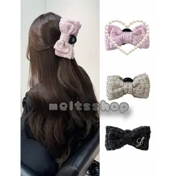 Lumignon L 트위드 리본 헤어핀 핑크