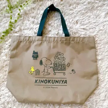 스누피 PEANUTS 기노쿠니야 콜라보 런치백 베이지