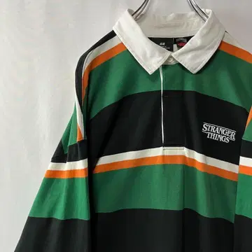 기묘한 이야기 피케 셔츠 보더 라거 셔츠 XL 사이즈 구제 의류