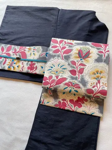 앤티크 사라사 나고야 오비 새상품급