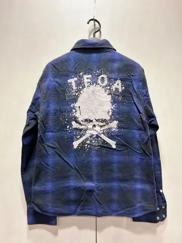 TFOA (무장전선) 스컬 네이비 긴팔 체크 셔츠