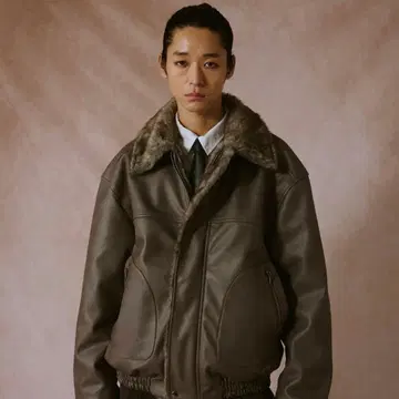 최종 가격 camphorwood 인조 가죽 퍼 플라이트 자켓