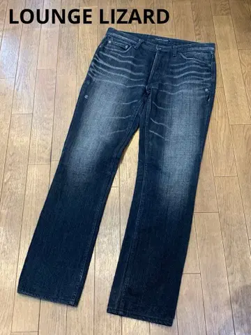 LOUNGE LIZARD 라운지 리자드 데미지 가공 블랙 데님