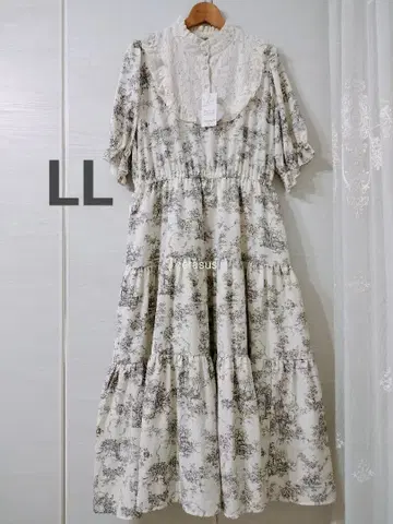 시마무라 아오키 미사코 트왈 드 주이 요크 옷깃 원피스 반팔 크림