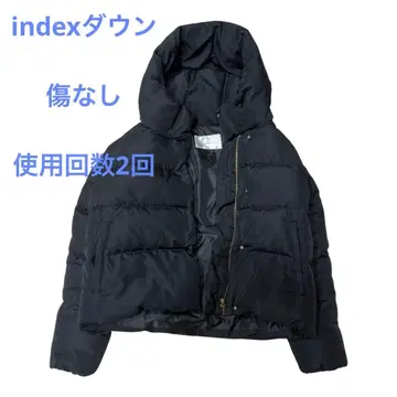 얼룩 및 흠집 없음 index 블랙 다운 자켓 후드 부착