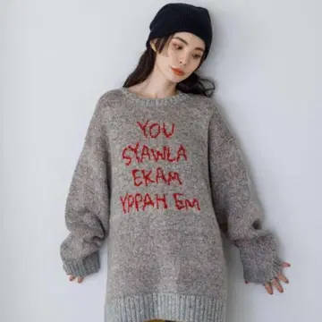 [ 새상품급 ] 5G 자카드 로고 BIG 풀오버 니트