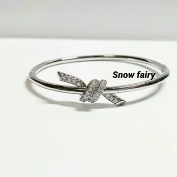 노트 팔찌 하프 스톤 화이트 골드 컬러 17cm