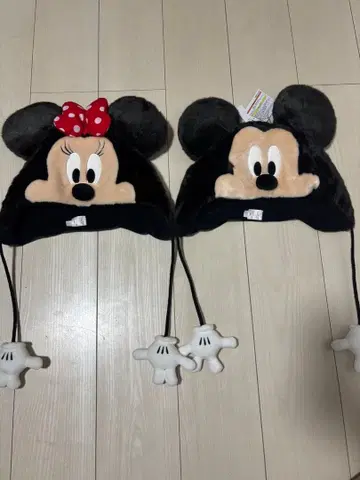 미키 미니 귀도리 모자 2세트
