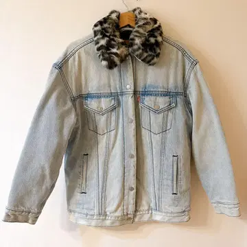리바이스 데님 자켓 XS 오버 사이즈 애니멀 퍼