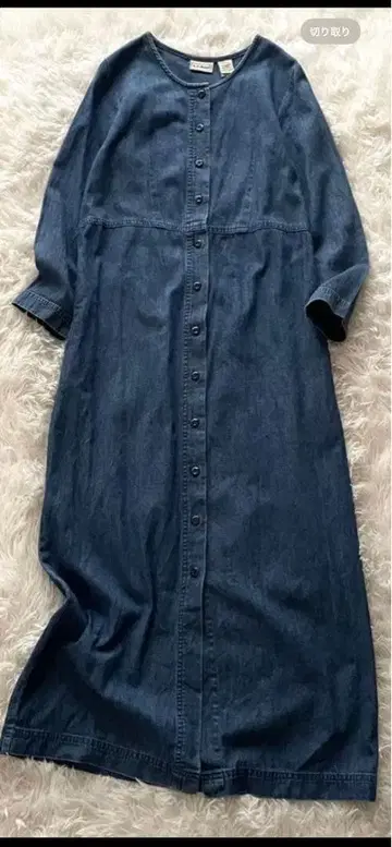 다크 데님 셔츠 원피스 긴팔